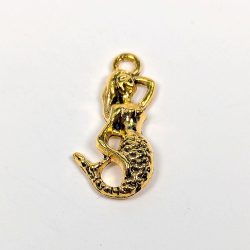 Antique Gold Posing Mermaid Charm