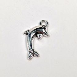 Antique Silver Jumping Dolphin Charm