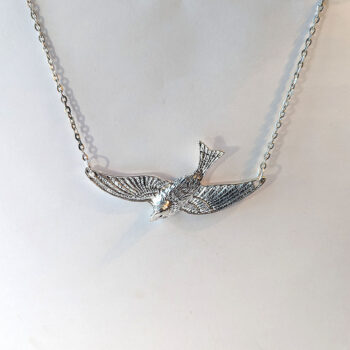 Antique Silver Large Soaring Bird Vintage Style Necklace - Image 4