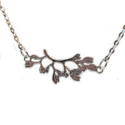 Arch Branch With Leaves Leaf Antique Silver Necklace