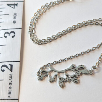 Arch Branch With Leaves Leaf Antique Silver Necklace - Image 2