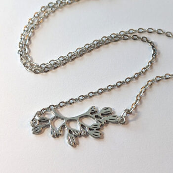 Arch Branch With Leaves Leaf Antique Silver Necklace