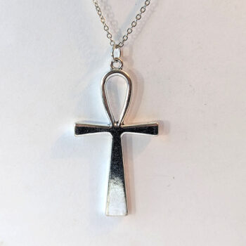 Large Antique Silver Ankh Necklace