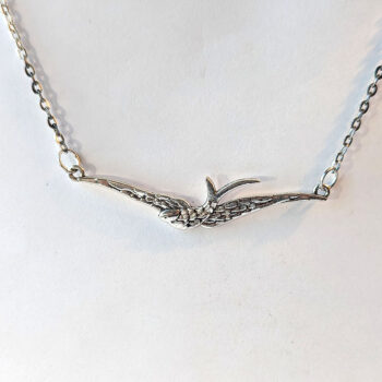 Antique Silver Large Soaring Swallow Bird Necklace - Image 4