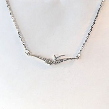 Antique Silver Large Soaring Swallow Bird Necklace - Image 3