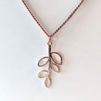 Rose Gold Hollow Cutout Leaves Branch Necklace