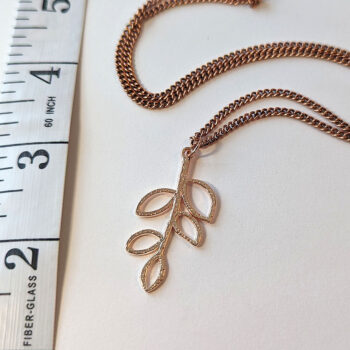 Rose Gold Hollow Cutout Leaves Branch Necklace - Image 3