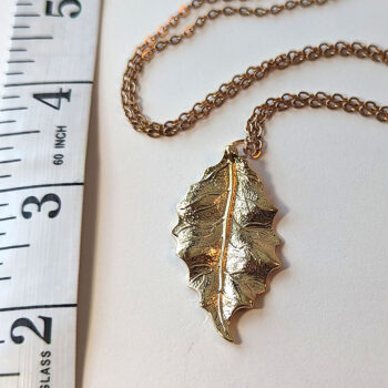 KC Gold Large Leaf Pendant Necklace - Image 3