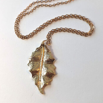 KC Gold Large Leaf Pendant Necklace - Image 2