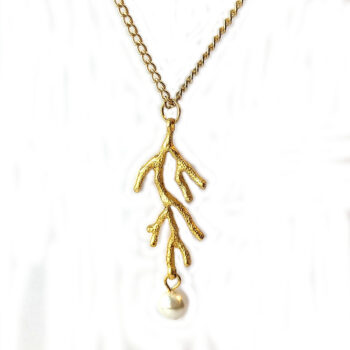 Gold Branch With Pearl Necklace