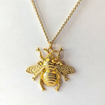 Large Bee Gold Pendant Necklace - Image 4