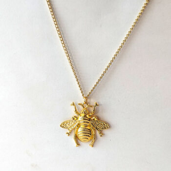 Large Bee Gold Pendant Necklace - Image 3