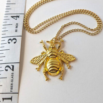 Large Bee Gold Pendant Necklace - Image 2