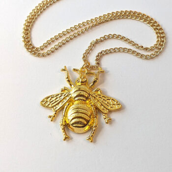 Large Bee Gold Pendant Necklace - Image 6