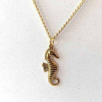 Stainless Steel Gold Seahorse Pendant Necklace