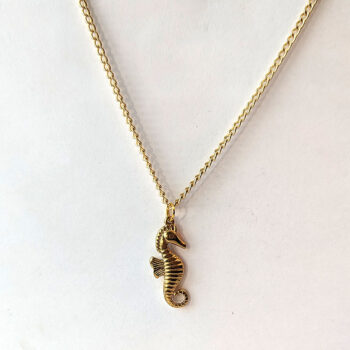 Stainless Steel Gold Seahorse Pendant Necklace - Image 4