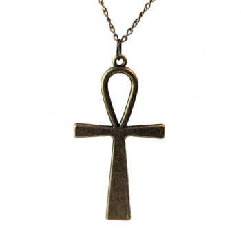 Large Antique Bronze Ankh Necklace