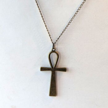 Large Antique Bronze Ankh Necklace - Image 4