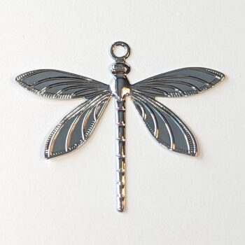 Large Filigree Lightweight Dragonfly Pendant Silver