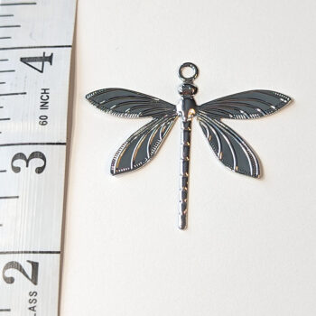 Large Filigree Lightweight Dragonfly Pendant Silver - Image 2