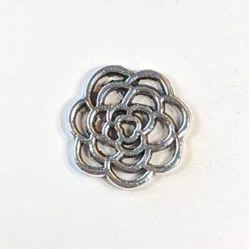 Hollow Flower Connector Charm Antique Silver