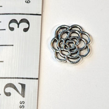 Hollow Flower Connector Charm Antique Silver - Image 2