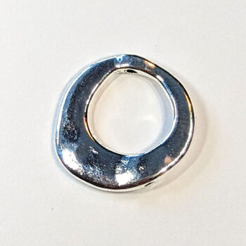 Modern Irregular Round Hoop Geometric Connector Silver