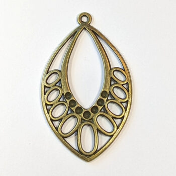 Hollow Geometric Oval Pendant Antique Bronze