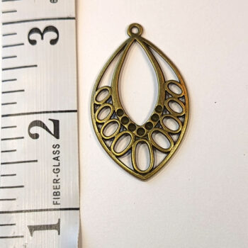 Hollow Geometric Oval Pendant Antique Bronze - Image 2