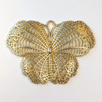 Large Hollow Butterfly Pendant Gold