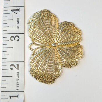 Large Hollow Butterfly Pendant Gold - Image 2