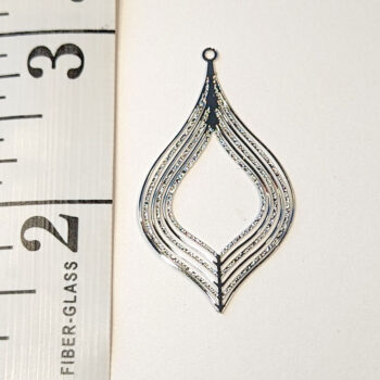 Lightweight Multi Teardrop Geometric Pendant Silver - Image 2