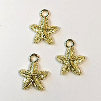 Small Double Sided Starfish Charm Gold