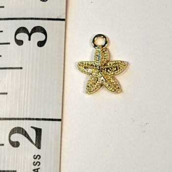 Small Double Sided Starfish Charm Gold - Image 2