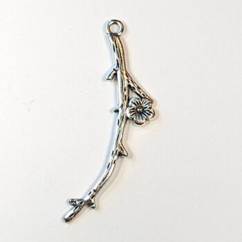 Branch with Flower Pendant Antique Silver