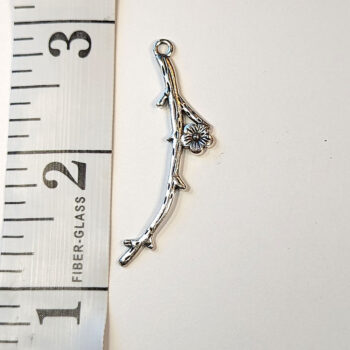 Branch with Flower Pendant Antique Silver - Image 2