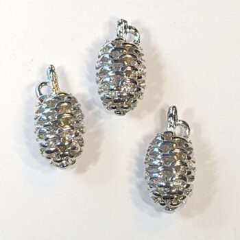 Detailed 3D Pine Cone Pendant Silver