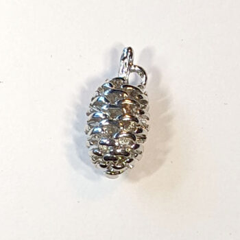 Detailed 3D Pine Cone Pendant Silver - Image 4