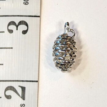 Detailed 3D Pine Cone Pendant Silver - Image 3