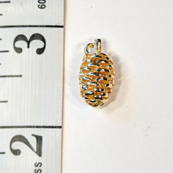 Detailed 3D Pine Cone Pendant Gold - Image 2