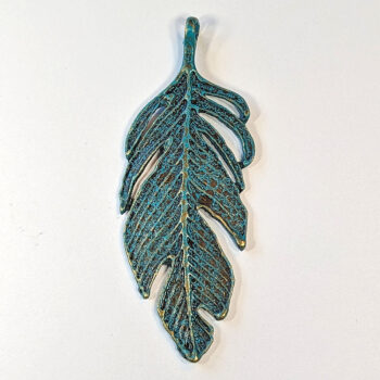 Antique Bronze Patina Large Leaf Pendant