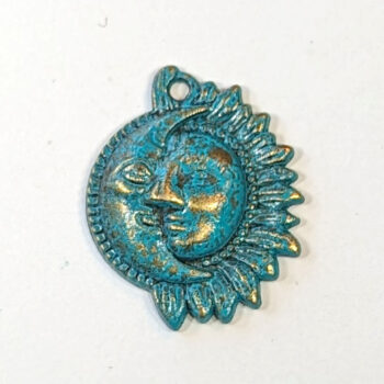 Sun and Moon Charm Antique Bronze Patina