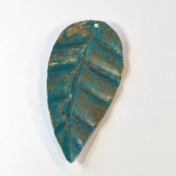 Large Curved Leaf Pendant Antique Bronze Patina