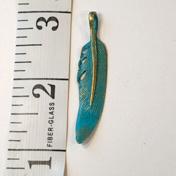 Antique Bronze Patina Long Curved Leaf - Image 2