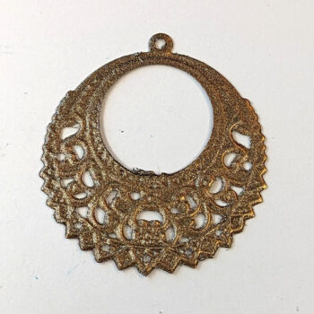 Lightweight Filigree Large Hoop Pendant Antique Bronze