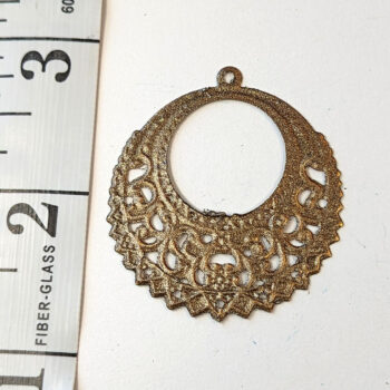 Lightweight Filigree Large Hoop Pendant Antique Bronze - Image 2