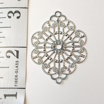 Large Filigree Flower Connector Silver - Image 2