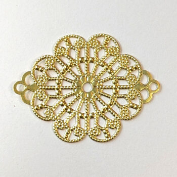 Large Filigree Flower Connector Gold