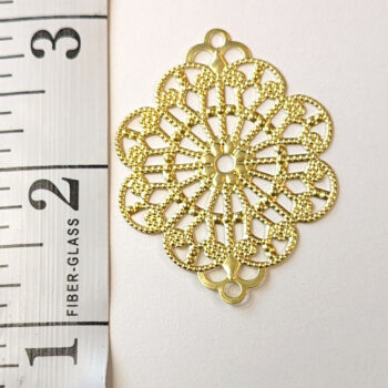 Large Filigree Flower Connector Gold - Image 2