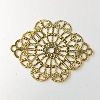 Large Filigree Flower Connector Antique Gold